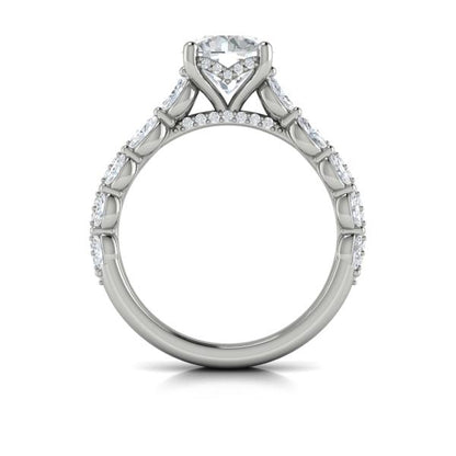 Round Classic Engagement Ring in Platinum by Vlora Bridal