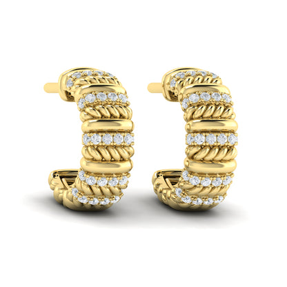 Diamond Rope Hoop Earrings