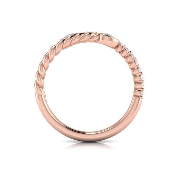 Beaded Bypass Stackable Ring