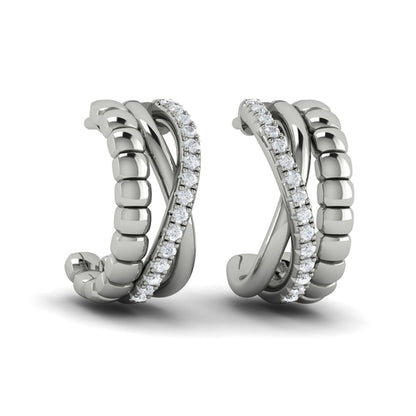 Crossed Hoop Earrings