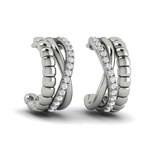 Crossed Hoop Earrings