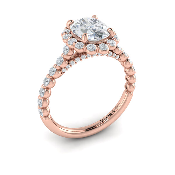 Floating Halo Oval Engagement Ring