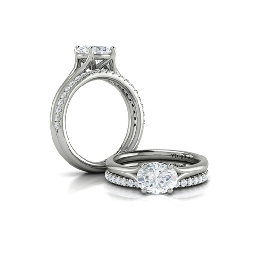 Horizon Solitaire Spit Shank Oval Engagement Ring