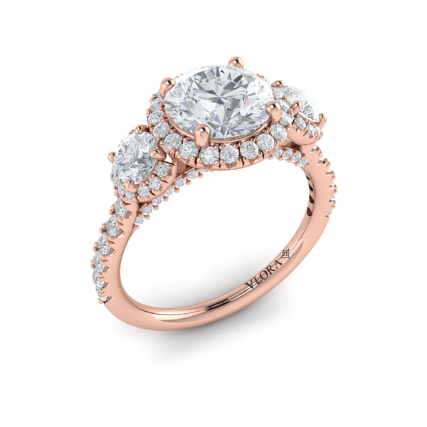 Triple Halo Round Engagement Ring
