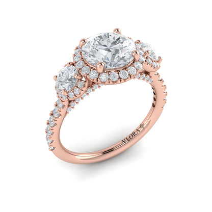 Triple Halo Round Engagement Ring
