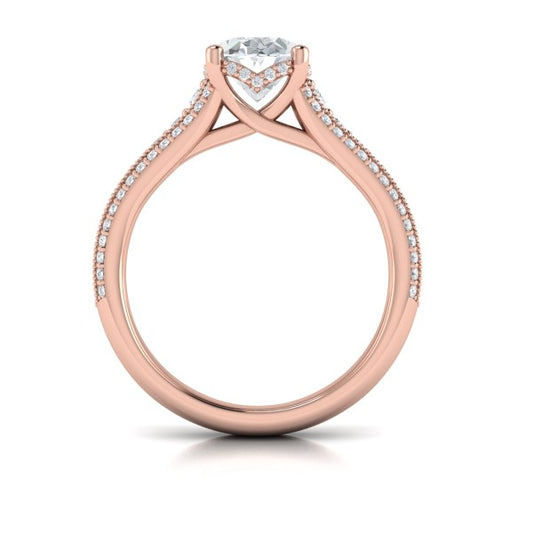 Elegant Oval Modern Vintage Engagement Ring