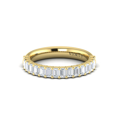 Matching Band for Emerald Cut Engagement Ring with Baguette Diamond Band