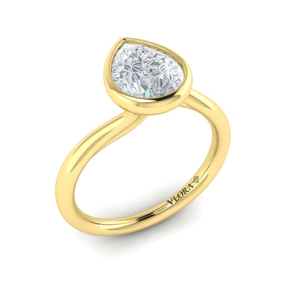 Teardrop Bezel Engagement Ring