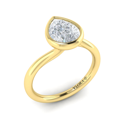 Teardrop Bezel Engagement Ring