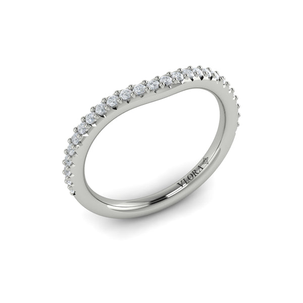 Matching Bands Wedding Band in 14K White Gold by Vlora Bridal