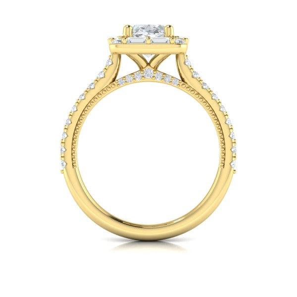 Deco Elegance Halo Oval Engagement Ring