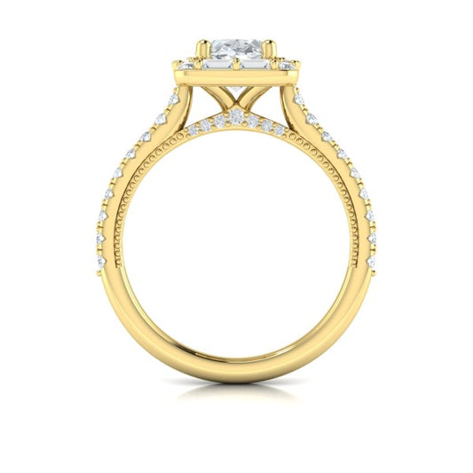 Deco Elegance Halo Oval Engagement Ring