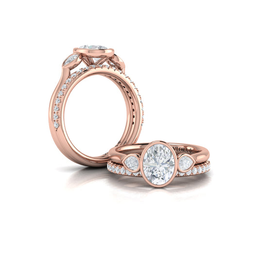 Matching Bands Wedding Band in 14K Rose Gold by Vlora Bridal