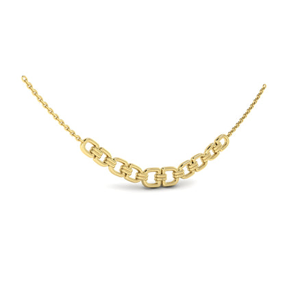 Multi Linked Curves with Diamond Accents Necklace