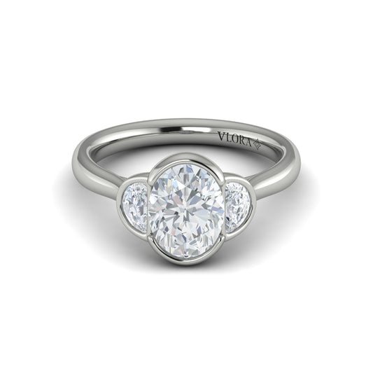 Bezel Three-Stone Engagement Ring