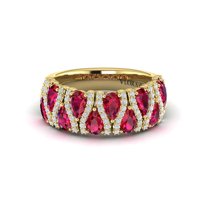 Multi Diamond and Ruby Statement Ring