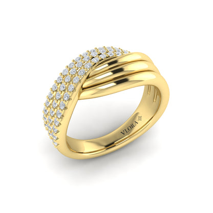 Triple Pavé Diamond Wrap Ring