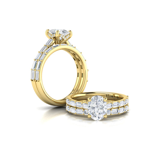 Matching Bands Wedding Band in 14K Yellow Gold by Vlora Bridal