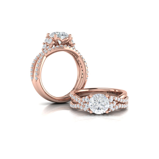 Matching Bands Wedding Band in 14K Rose Gold by Vlora Bridal