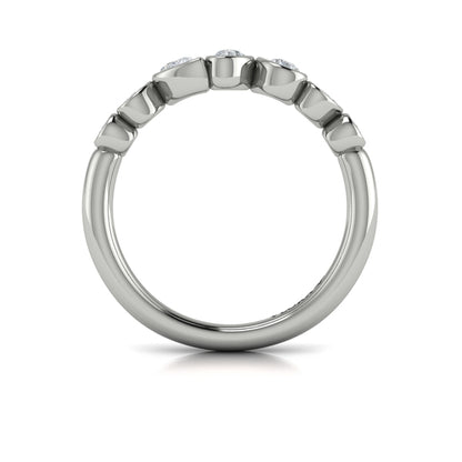 Bezel‑Set Pear, Oval and Round Shaped Diamond Ring