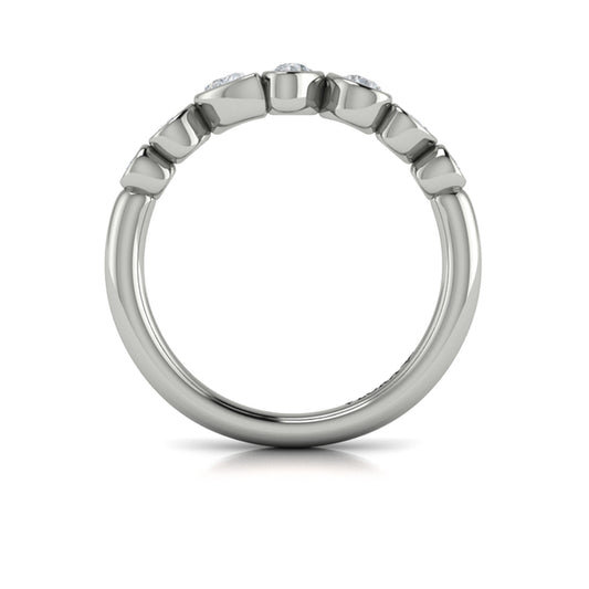 Bezel‑Set Pear, Oval and Round Shaped Diamond Ring