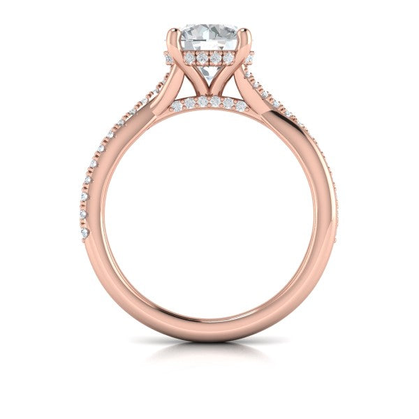 Entwined Hidden Halo Engagement Ring