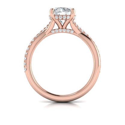 Entwined Hidden Halo Engagement Ring
