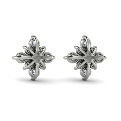 Floating Diamond Star Stud Earrings
