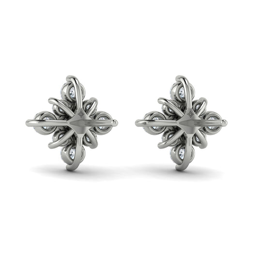 Floating Diamond Star Stud Earrings