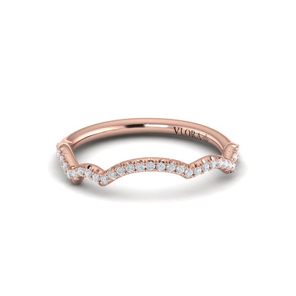 Matching Bands Wedding Band in 14K Rose Gold by Vlora Bridal