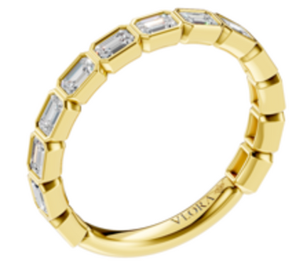 Bezel-Set Emerald Cut Stackable Band