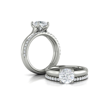 Round Solitaire Engagement Ring in Platinum by Vlora Bridal
