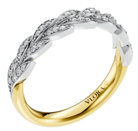 Pave Wheat Stackable Band