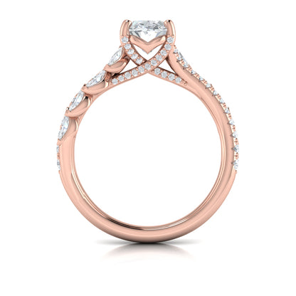 Bypass Oval Engagement Ring