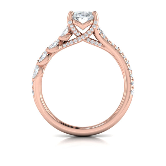 Bypass Oval Engagement Ring