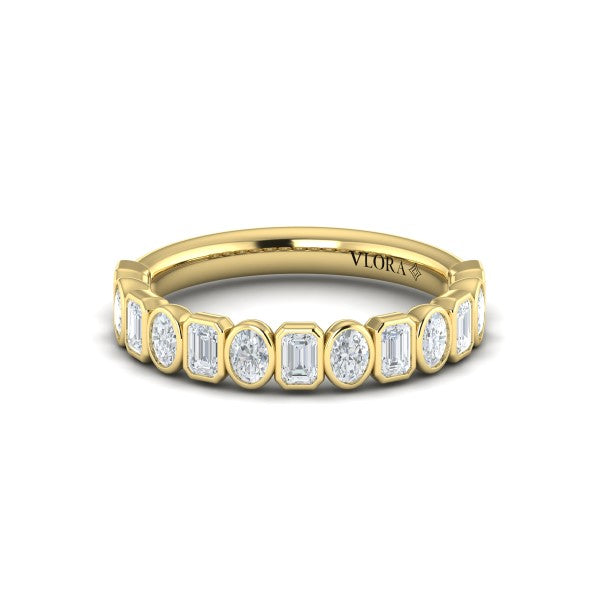 Geometric Bezel-Set Stackable Band