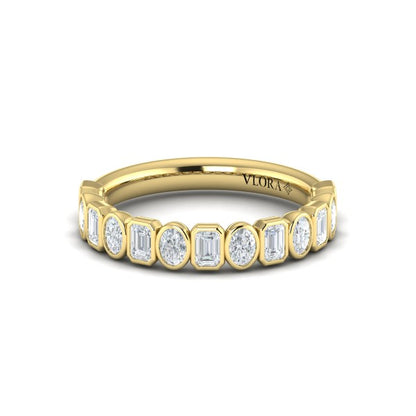 Geometric Bezel-Set Stackable Band