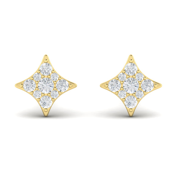Diamond Cluster Star Stud Earrings
