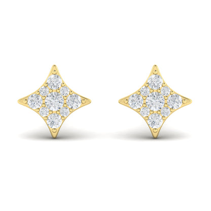 Diamond Cluster Star Stud Earrings