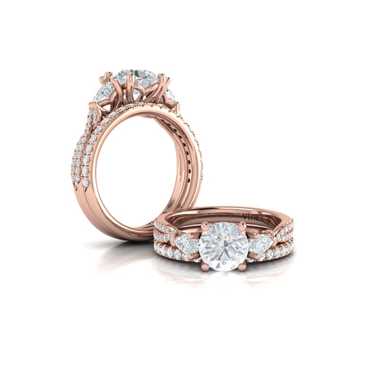 Matching Bands Wedding Band in 14K Rose Gold by Vlora Bridal