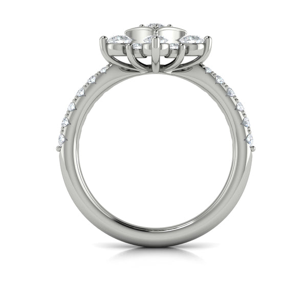 Floating Diamond Floral and Vlora Star Ring