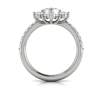 Floating Diamond Floral and Vlora Star Ring