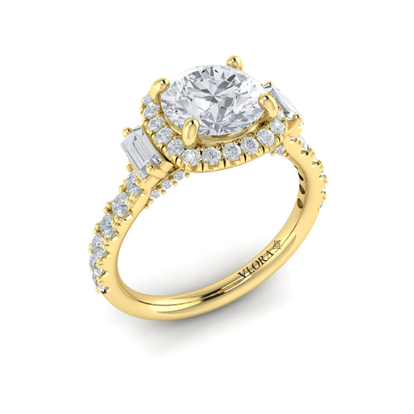 Harmony Trio Halo Engagement Ring