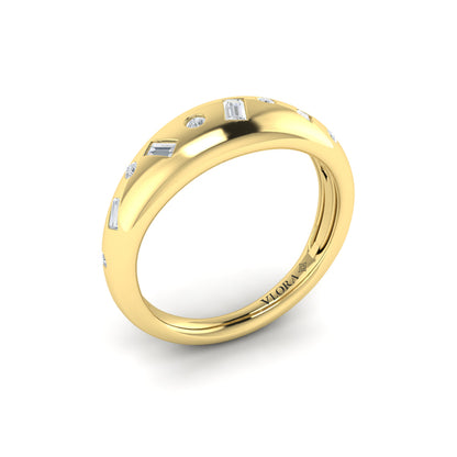 Multi Baguette and Round Dome Diamond Ring