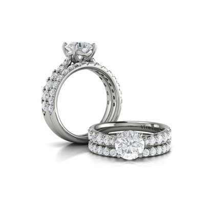 Matching Bands Wedding Band in 14K White Gold by Vlora Bridal