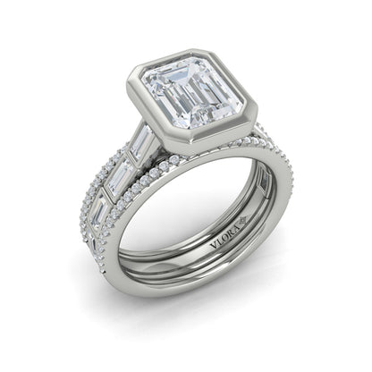 Emerald Cut Classic Engagement Ring in Platinum by Vlora Bridal