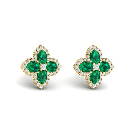 Petal Emerald Blossom Earrings