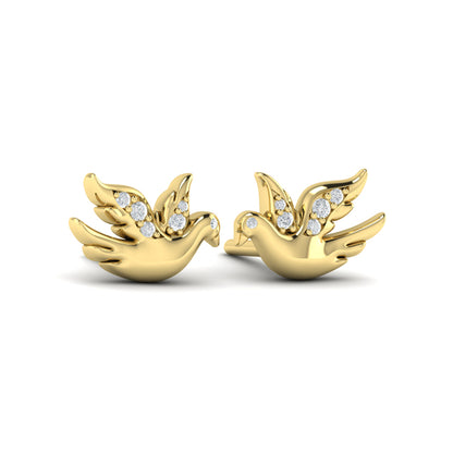 Diamond Dove Stud Earrings
