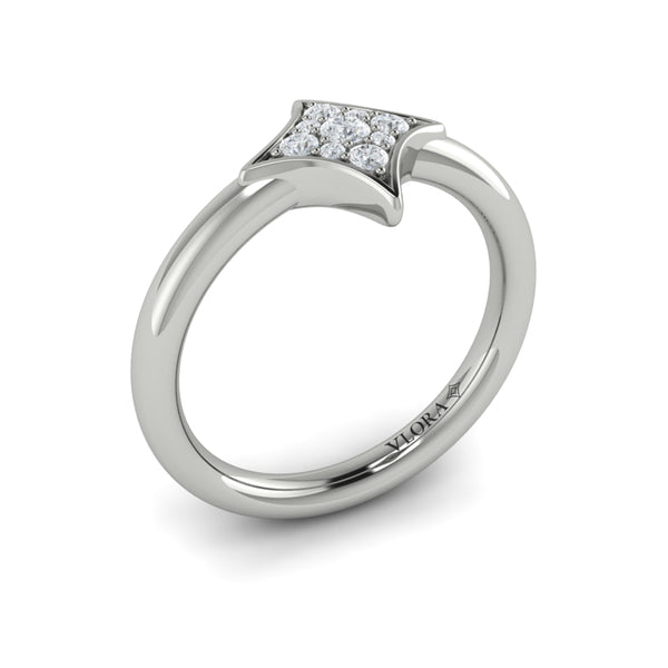 Channel Set Diamond Cluster Vlora Star Ring