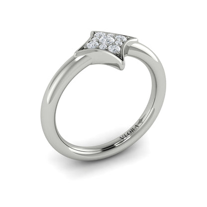 Channel Set Diamond Cluster Vlora Star Ring